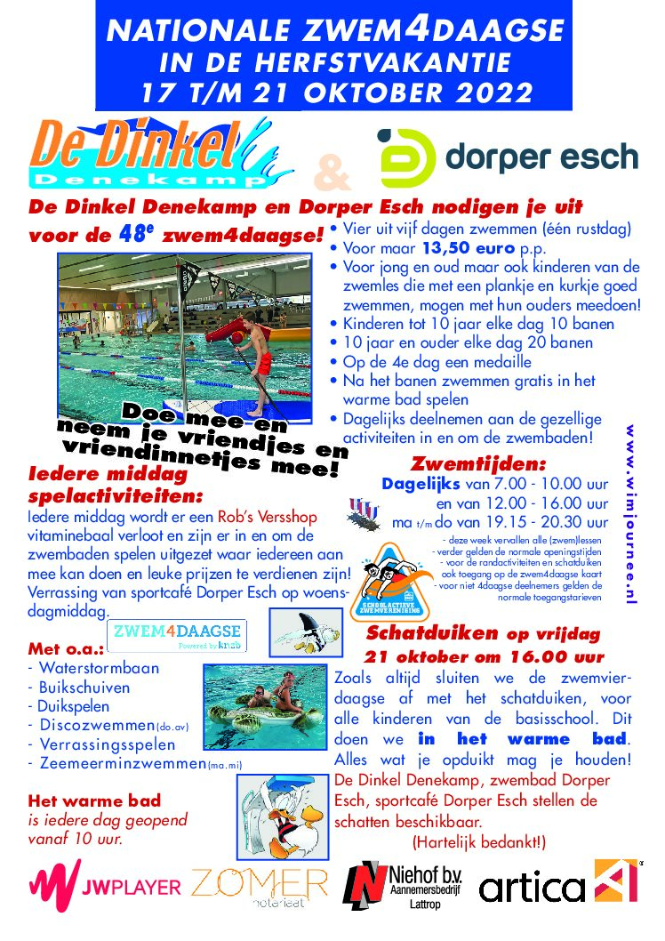 48e Zwemvierdaagse in de herfstvakantie